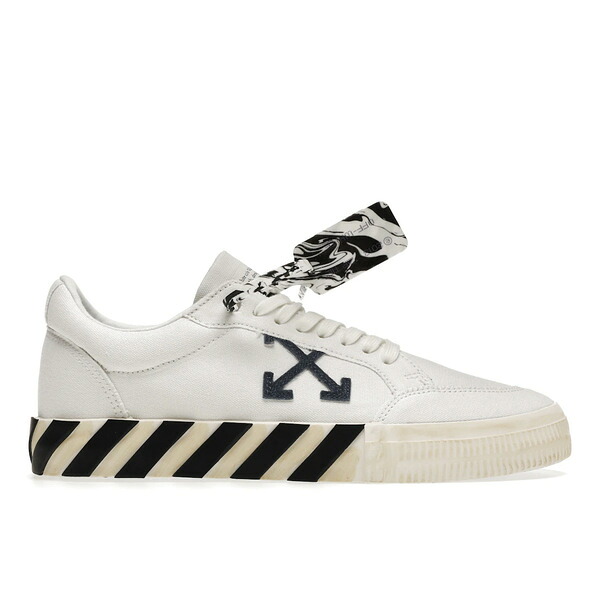 OFF-WHITE 象牙色 メンズ スニーカー  【OFF-WHITE Vulc Low Navy Arrow】  大きさ US_12(30.0珊) White/Black/Navy