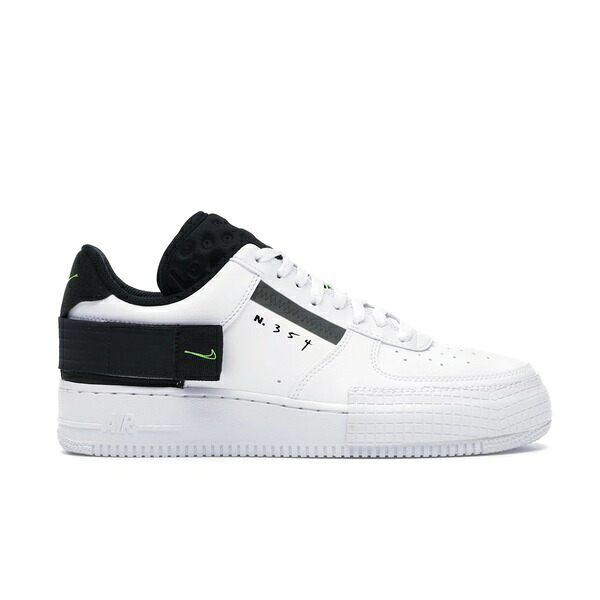 Nike ナイキ メンズ スニーカー  【Nike Air Force 1 Type White Black Volt】  大きさ US_6.5(24.5珊) White/Black-White-Volt