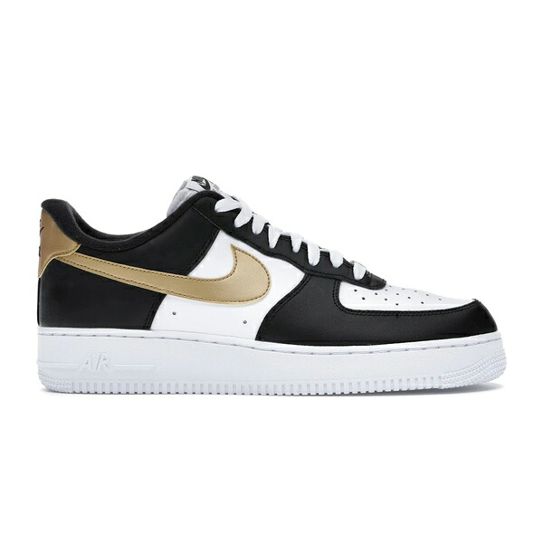 Nike ナイキ メンズ スニーカー  【Nike Air Force 1 Low Black White Metallic Gold】  大いさ US_11.5(29.5糎) Black/White-Metallic Gold