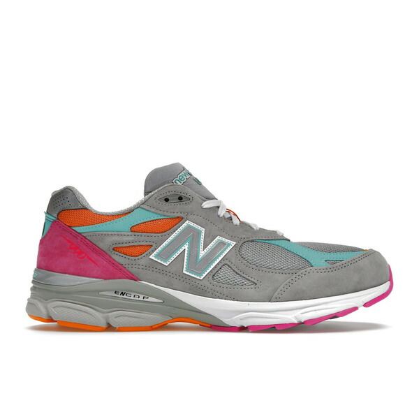 New Balance ニュー平衡にする メンズ スニーカー  【New Balance 990v3 MiUSA DTLR Miami Drive】  大きさ US_10(28.0珊) Grey/Aqua/Pink/Orange