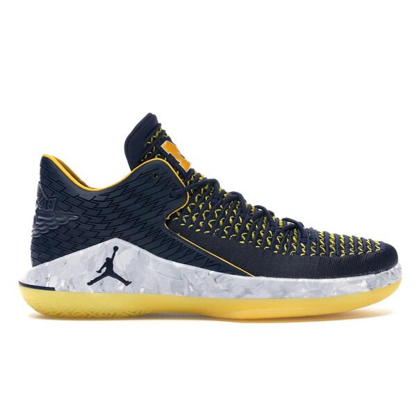 Jordan ジョーダン メンズ スニーカー  【Jordan XXXII Low Michigan】  大きさ US_9(27.0珊) College Navy/Metallic Silver-White-Amarillo