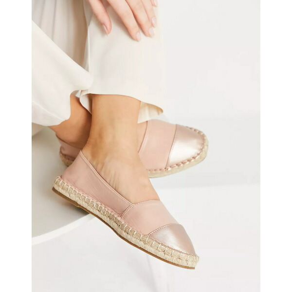 エイソス レディース スリッポン ローファー シューズ ASOS DESIGN Joy toe-cap espadrilles in pink and  rose gold Pink 円高還元