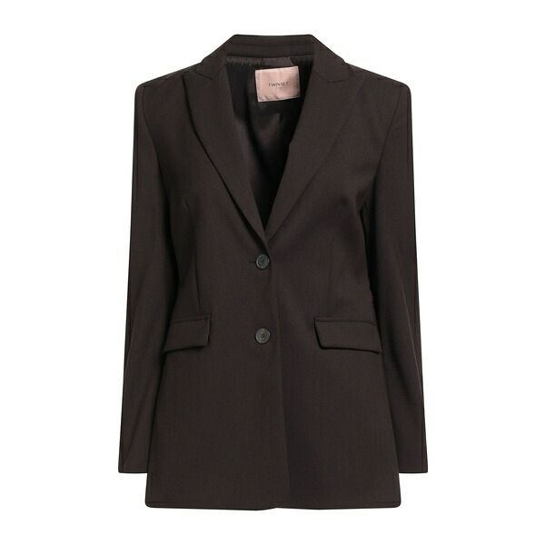 【送料無料】 ツインセット レディース ジャケット&ブルゾン アウター Blazers Brown|asty
