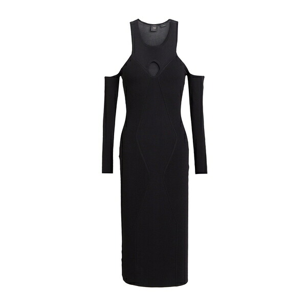 【送料無料】 ピンコ レディース ワンピース トップス Midi dresses Black|asty