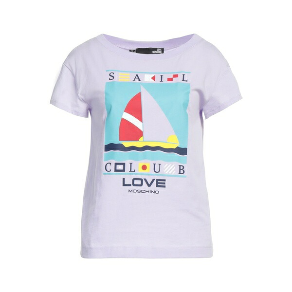 【送料無料】 モスキーノ レディース Tシャツ トップス T-shirts Purple