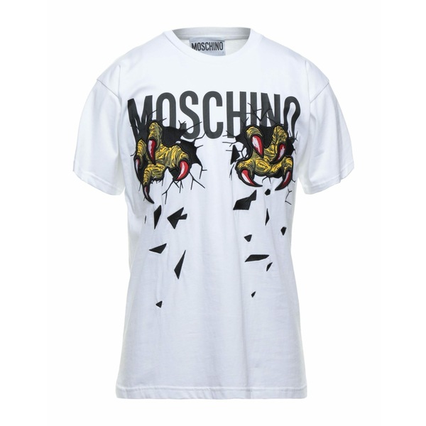 【送料無料】 モスキーノ メンズ Tシャツ トップス T-shirts White