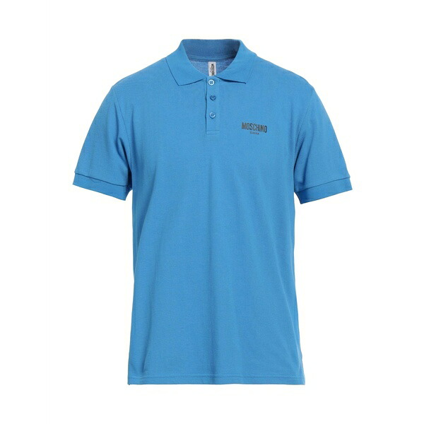 【送料無料】 モスキーノ メンズ Tシャツ トップス Polo shirts Azure