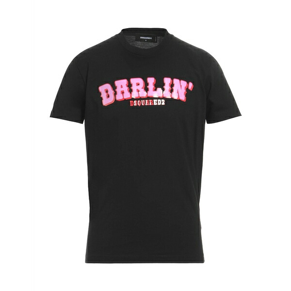 【送料無料】 ディースクエアード メンズ Tシャツ トップス T-shirts Black