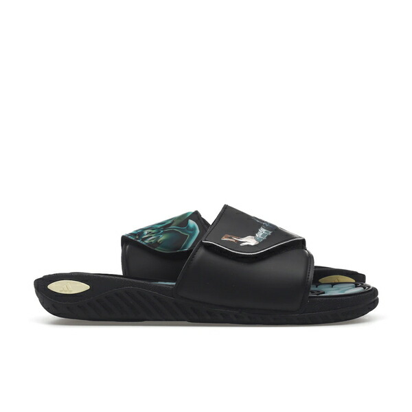 adidas アディダス メンズ スニーカー 【adidas Reptossage Hook-And-Loop Slides Yu-Gi-Oh! Blue Eyes White Dragon】 サイズ US_5.5(23.5cm) Core Black/Hazy Sky/Core Black画像