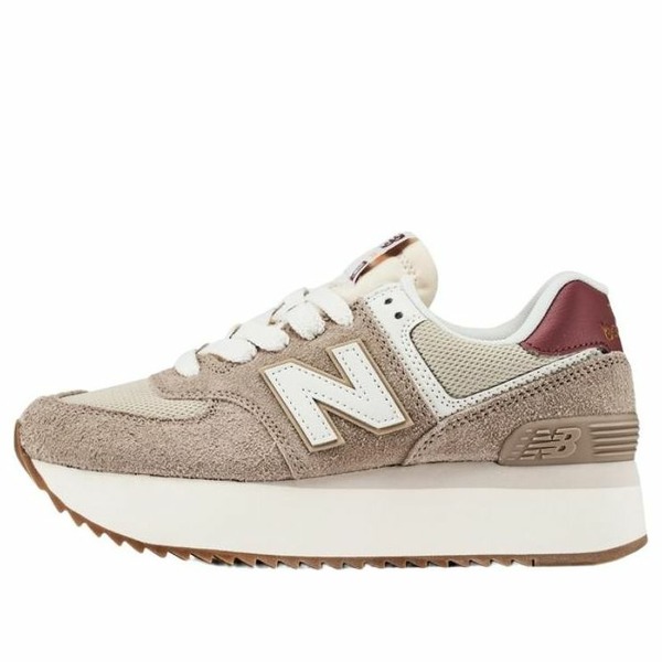 New Balance ニュー平衡にする レディース スニーカー Driftwood/washed burgundy/sea salt 【(WMNS) New Balance 574+ \u0027Driftwood\u0027 WL574ZKA】  大きさ US_7.5(24.5糎)