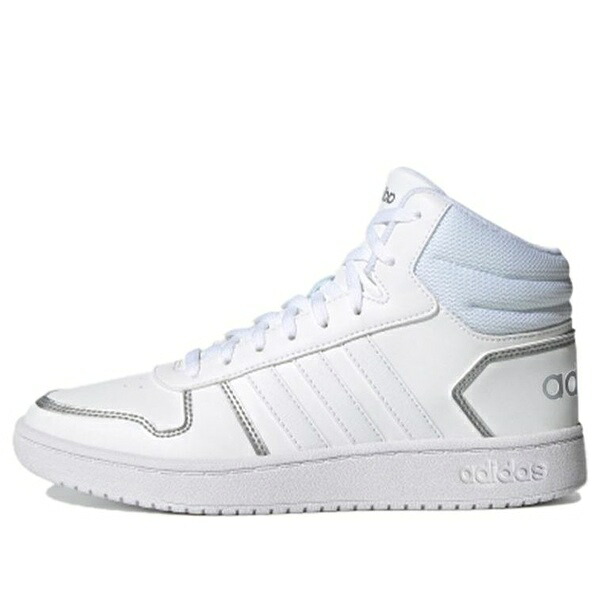 adidas アディダス レディース スニーカー White 【(WMNS) adidas Hoops 2.0 Mid White Silver Metallic FY6023】  サイズ US_5(22.0cm)