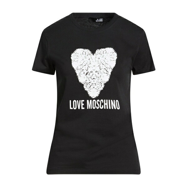【送料無料】 モスキーノ レディース Tシャツ トップス T-shirts Black|asty