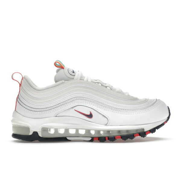 Nike ナイキ レディース スニーカー  【Nike Air Max 97 White Multi Color Pull Tabs (Women)】  サイズ US_W_12 White/Thunder Blue-Green Noise-Archaeo Pink-Pollen