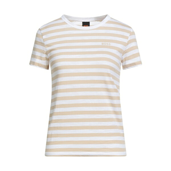 【送料無料】 ボス レディース Tシャツ トップス T-shirts Beige|asty