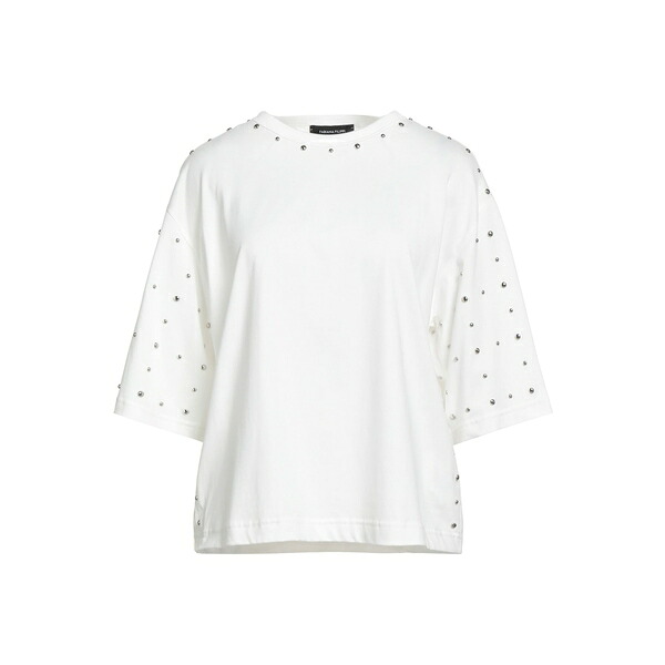 【送料無料】 ファビアナ フィリッピ レディース Tシャツ トップス T-shirts White