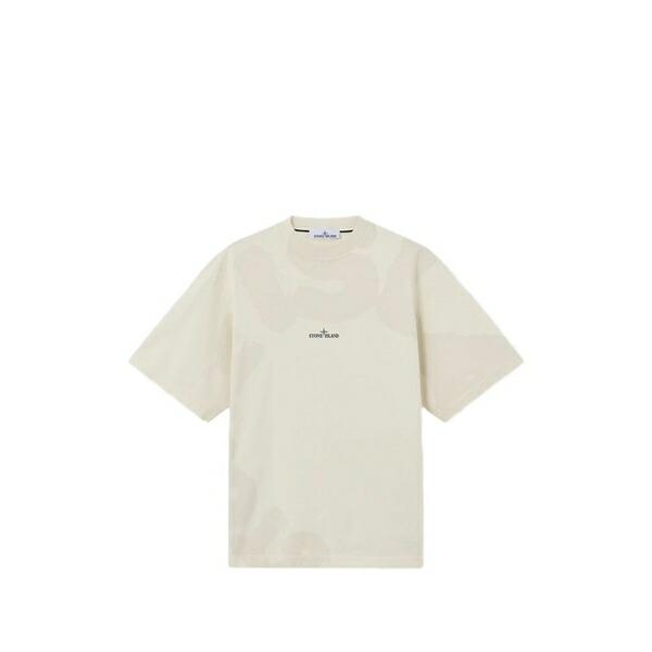 ストーンアイランド メンズ プルオーバー トップス Logo-print t-shirt Neutrals