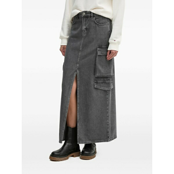 シスレー レディース スコート ボトムス Slit cargo-pocket maxi skirt Grey