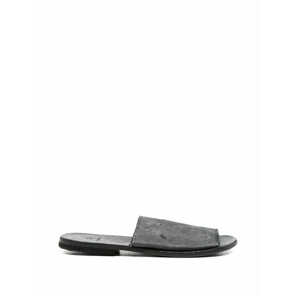 モマ メンズ サンダル シューズ Frayed leather sandals Grey
