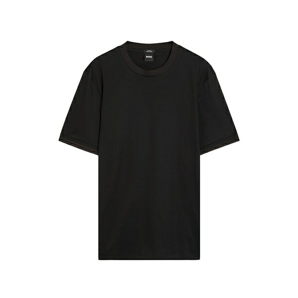 ボス メンズ Tシャツ トップス Round-neck t-shirt Black|asty