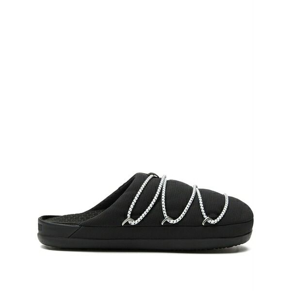 お月さまブーツ メンズ サンダル シューズ Logo-embellished slippers Black