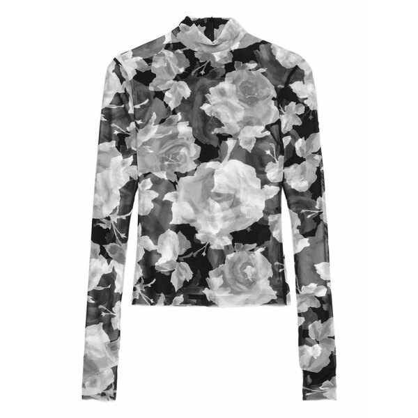 エムエスジイエム レディース プルオーバー トップス Floral-detail top Black