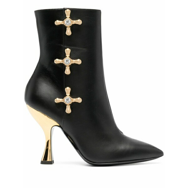 モスキーノ レディース ブーツ シューズ 100粍 faucet-detail leather boots Black