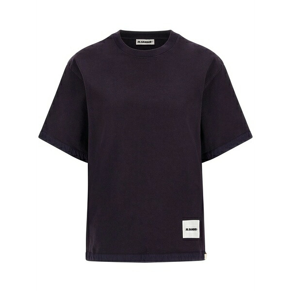 ジル・サンダー レディース プルオーバー トップス Logo-patch t-shirt Black