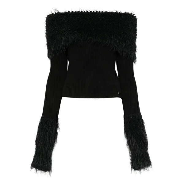 ジャン極点 ゴルチエ レディース 編み物\u0026プルオーバー アウター Shearling sweater Black