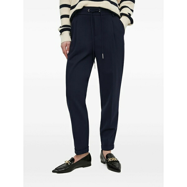 ベネトン レディース カジュアルパンツ ボトムス Drawstring pleated trousers Blue|asty