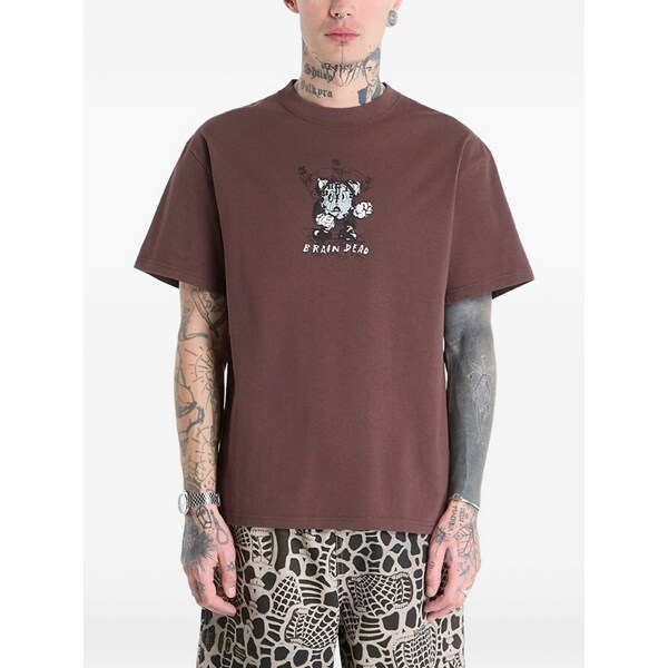 ブレインデッド メンズ プルオーバー トップス Time is nigh t-shirt Brown