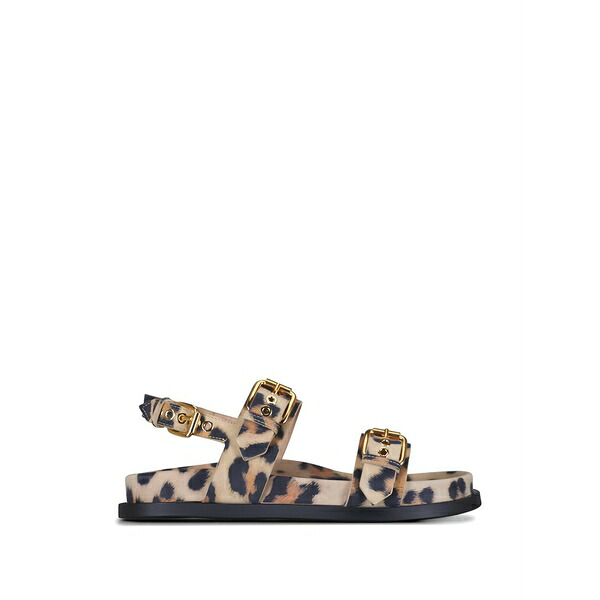 エージーエル レディース サンダル シューズ Cristina leopard-print sandals Neutrals｜asty