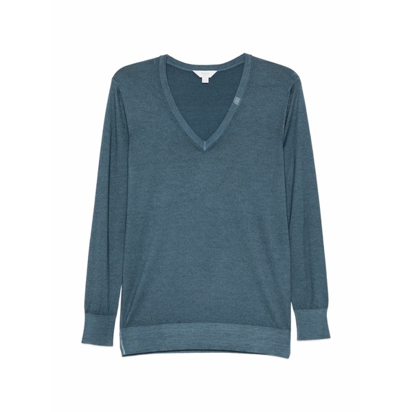 マロ レディース 編み物\u0026スウェーター アウター V-neck sweater Blue