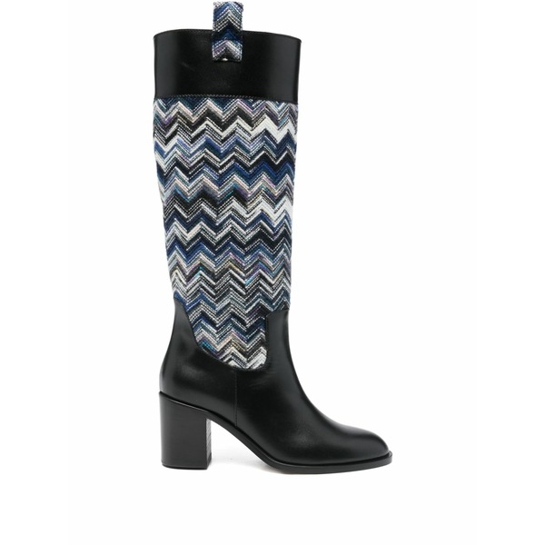 ミッソーニ レディース ブーツ シューズ 75mm sophie zigzag boots Black|asty