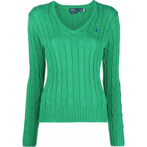 ラルフローレン レディース プルオーバー トップス Cable-knit cricket sweater Green