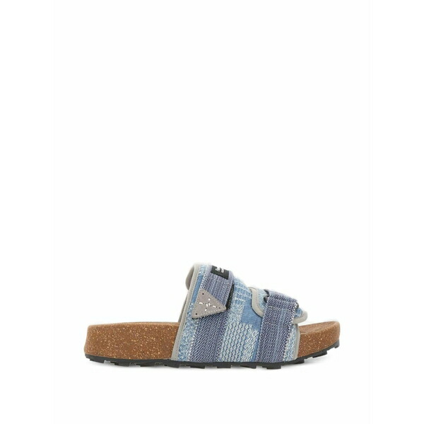 お花御山 メンズ スリッポン・ローファー シューズ Niwa jacquard flat sandals Blue