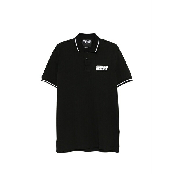 呼びりん探し回る メンズ スポーツシャツ トップス Logo-detail polo shirt Black