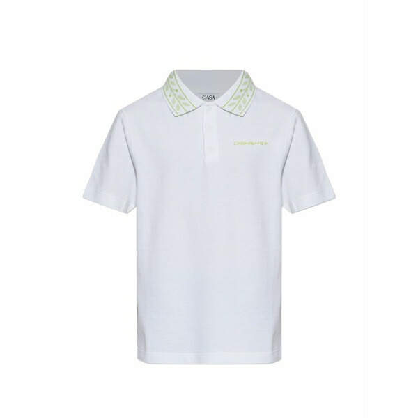 カサブランカ メンズ スポーツシャツ トップス Embroidered logo polo shirt White