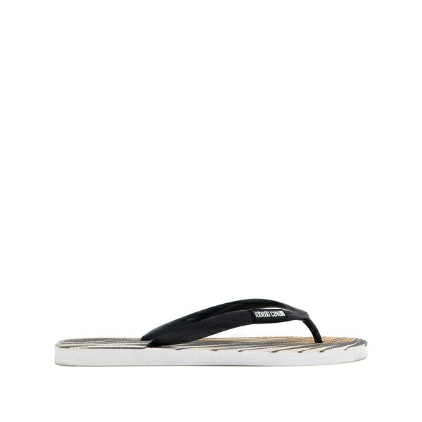 ロベルトカヴァリ メンズ サンダル シューズ Ray of gold print flip-flops Black