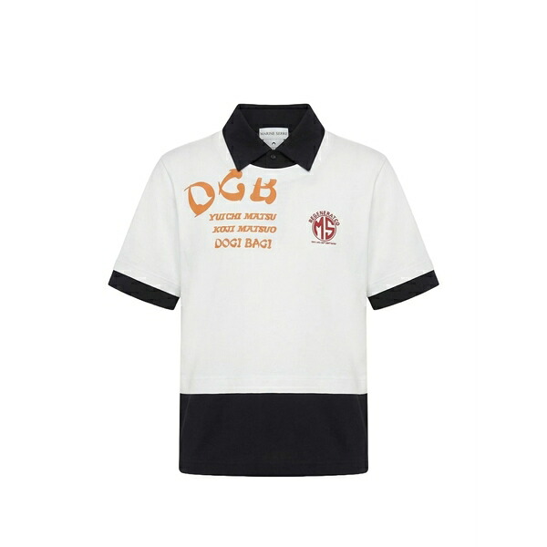 米国海兵隊員 独居室 メンズ スポーツシャツ トップス Graphic-print polo shirt White