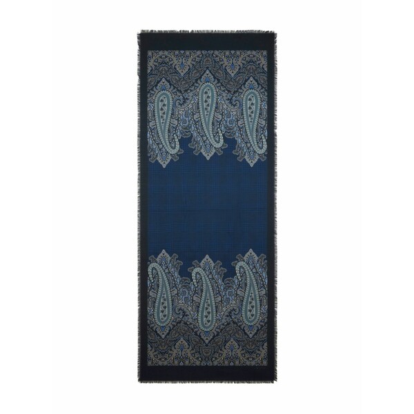エトロ メンズ えり巻き・袈裟・えり巻き 付属物 Paisley check motif scarf Blue