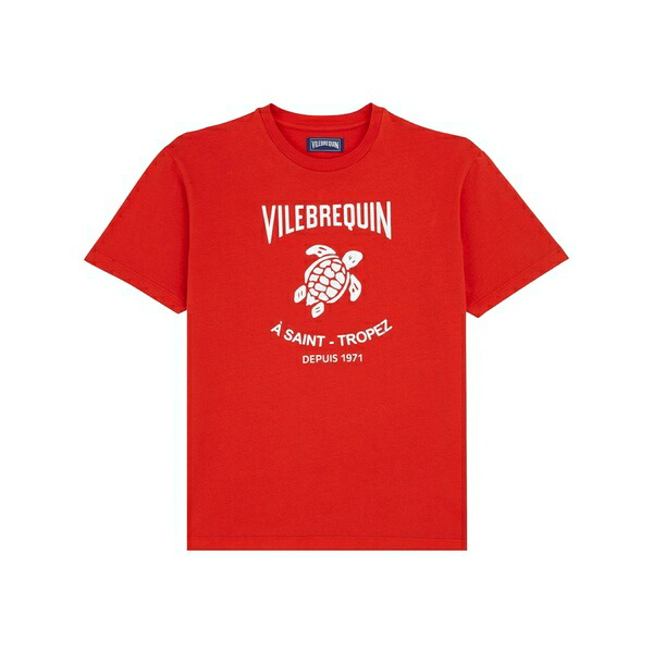 ヴィルブレクイン メンズ プルオーバー トップス Logo-print cotton t-shirt Red