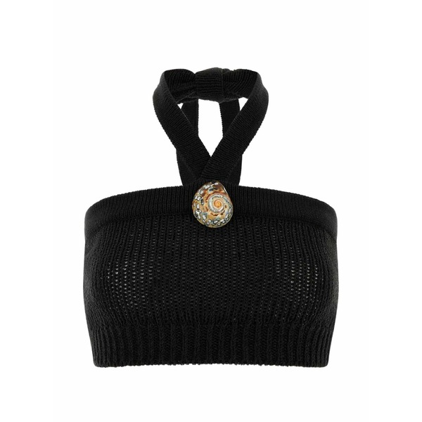 アラヌイ レディース 編み物\u0026プルオーバー アウター Island memories crop top Black