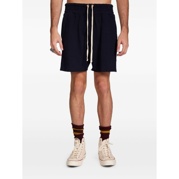 レスティエン メンズ 心地好いズボン下 ボトムス Waffle-knit raw-cut yacht shorts Blue