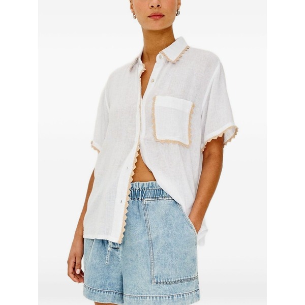 レイルズ レディース プルオーバー トップス Saya lace-trim shirt White