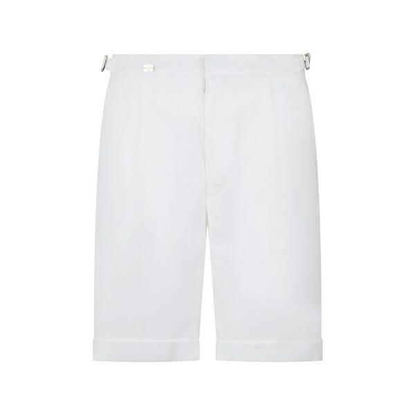 ムーレー メンズ カジュアルパンツ ボトムス Pleated shorts White｜asty