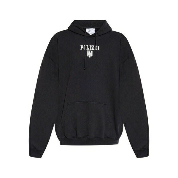 ヴェトモン メンズ パーカー・スウェットシャツ アウター Printed hoodie Black