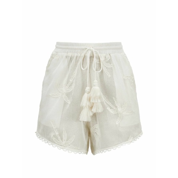 ファーム リオ レディース カジュアルパンツ ボトムス Palm trees tassel mini shorts White