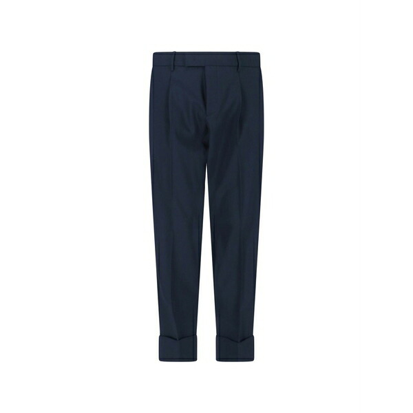 クルーナ メンズ 心地好いズボン下 ボトムス Pleated trousers Blue