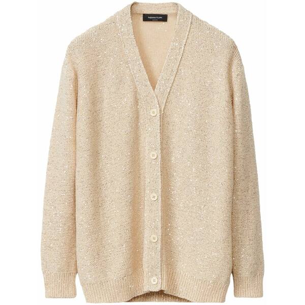 ファビアナ フィリッピ レディース ジレー アウター Sequin-embellished cardigan Neutrals