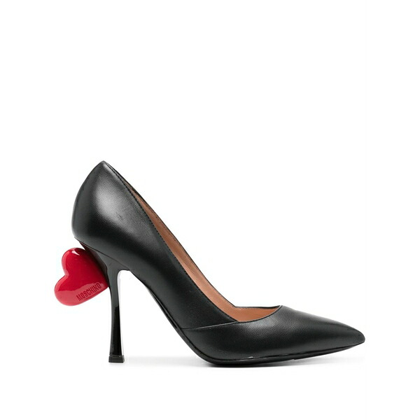 モスキーノ レディース パンプス シューズ 105粍 heart-appliqu?? leather pumps Black